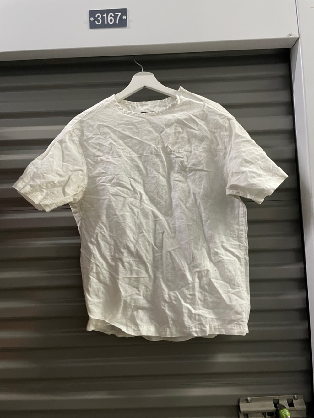 Zara Men's White Crew-Neck Short Sleeve Tee